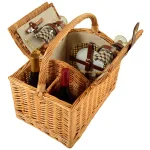 Unbranded Vineyard Willow Picnic Basket Set for 2 with London Plaid Lining and Premium Service thumbnail 1
