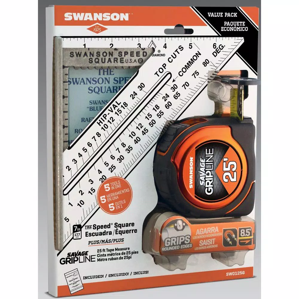 Swanson Speed Square and Grip Line 16 ft. Tape Measure Tool Bundle