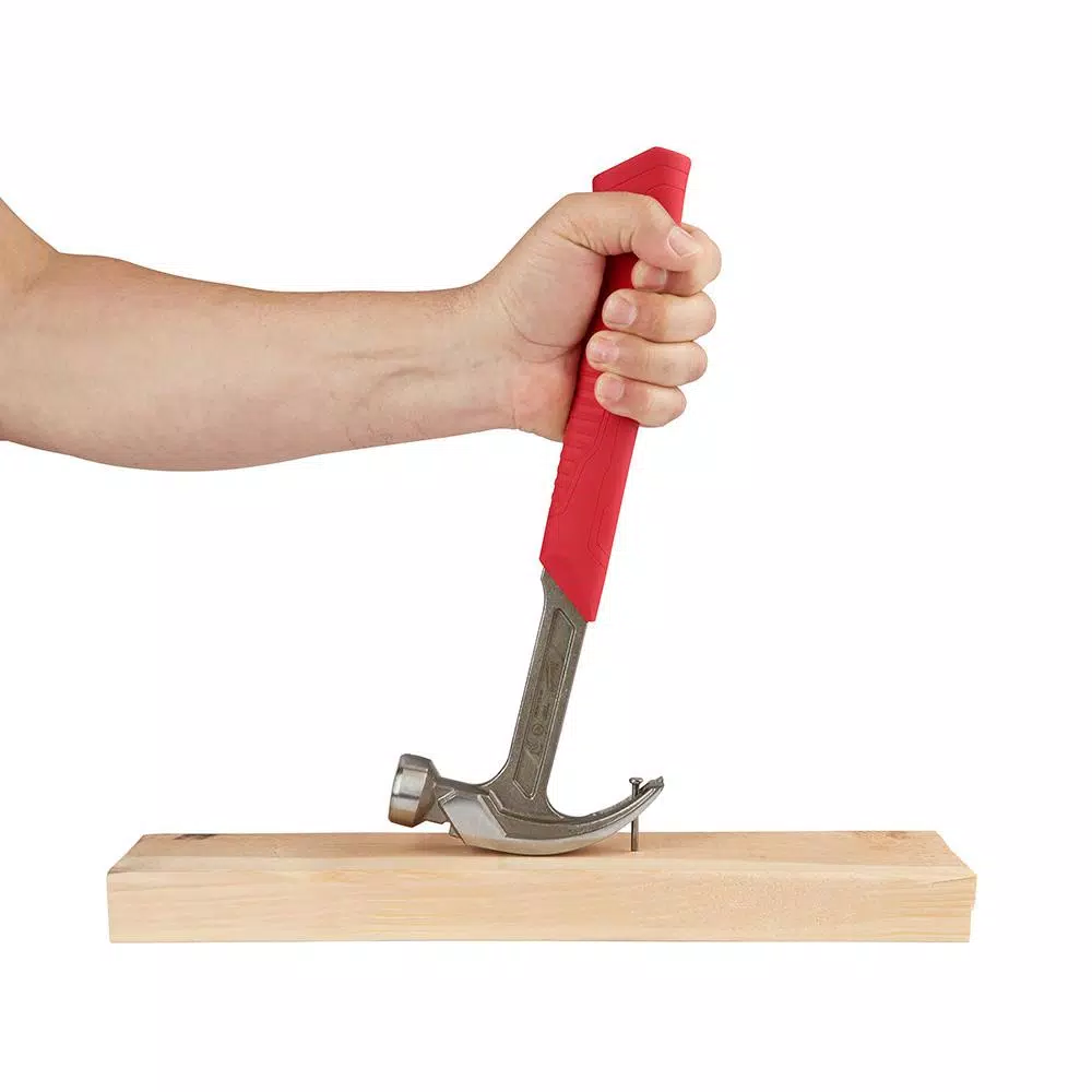 Milwaukee 20 oz. Curved Claw Smooth Face Hammer with ShockShield Grip