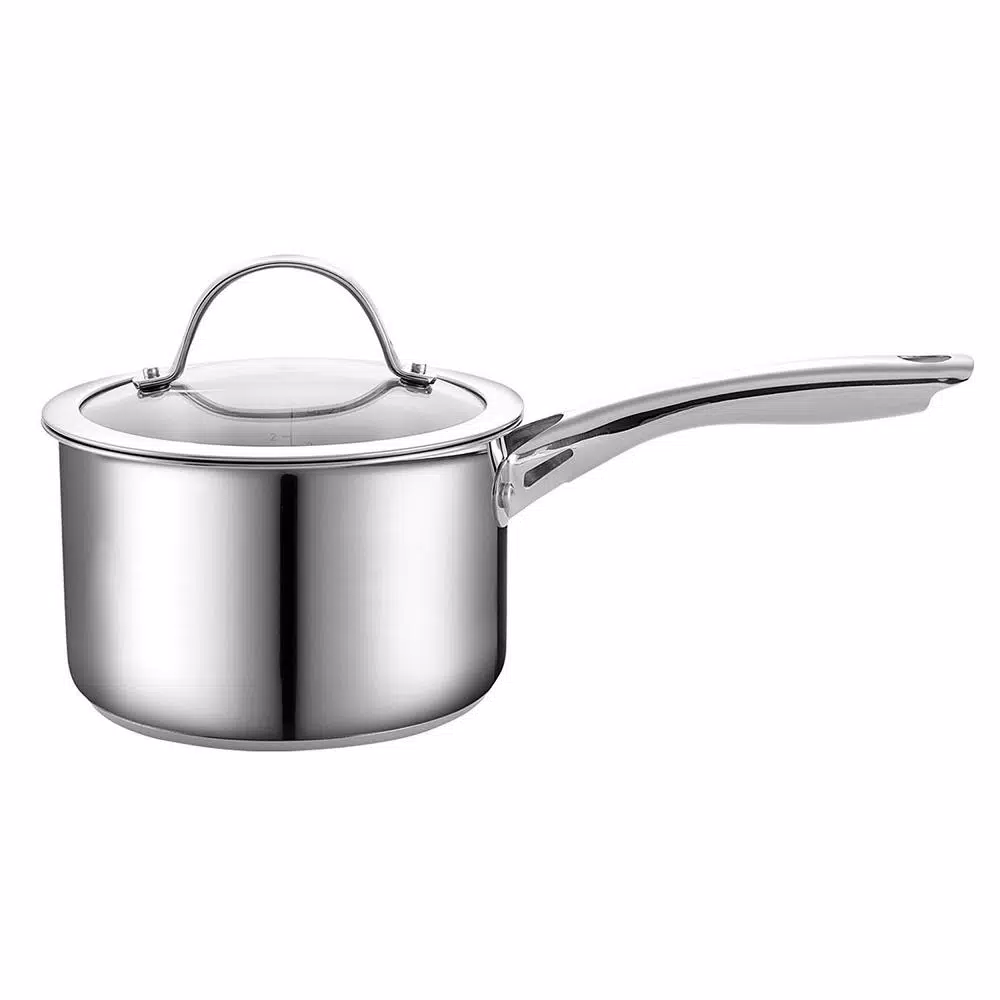 Cooks Standard 3 Qt. Stainless Steel Saucepan with Tempered Glass Lid