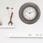 La Crosse Technology 16 in. Antiqued Brown Lattice Round Analog Wall Clock with Quartz Movement thumbnail 5