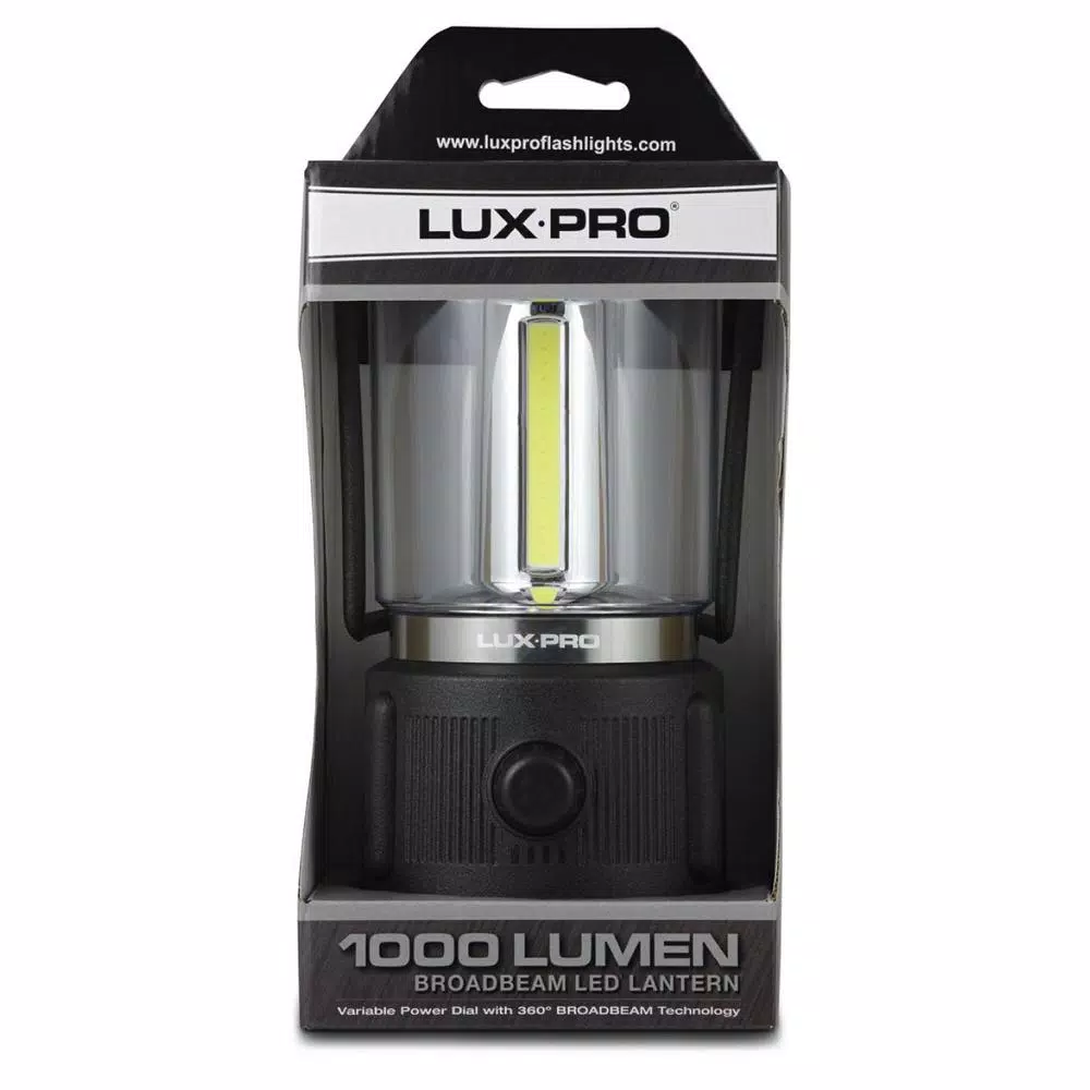 LUXPRO 3D Rugged LED Lantern, 1000 Lumens, 360° Broadbeam Light with TackGrip