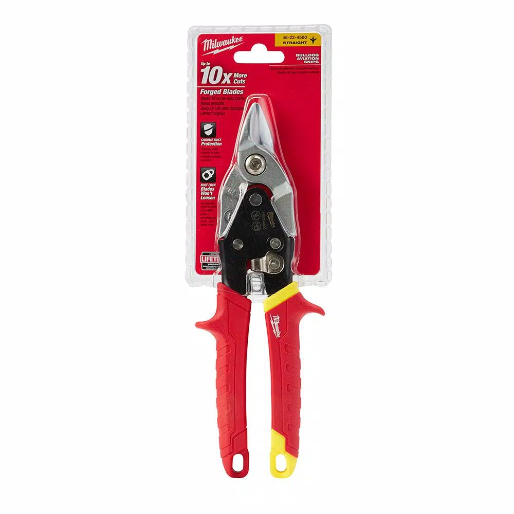 Milwaukee 9 in. Bulldog Straight-Cut Aviation Snips