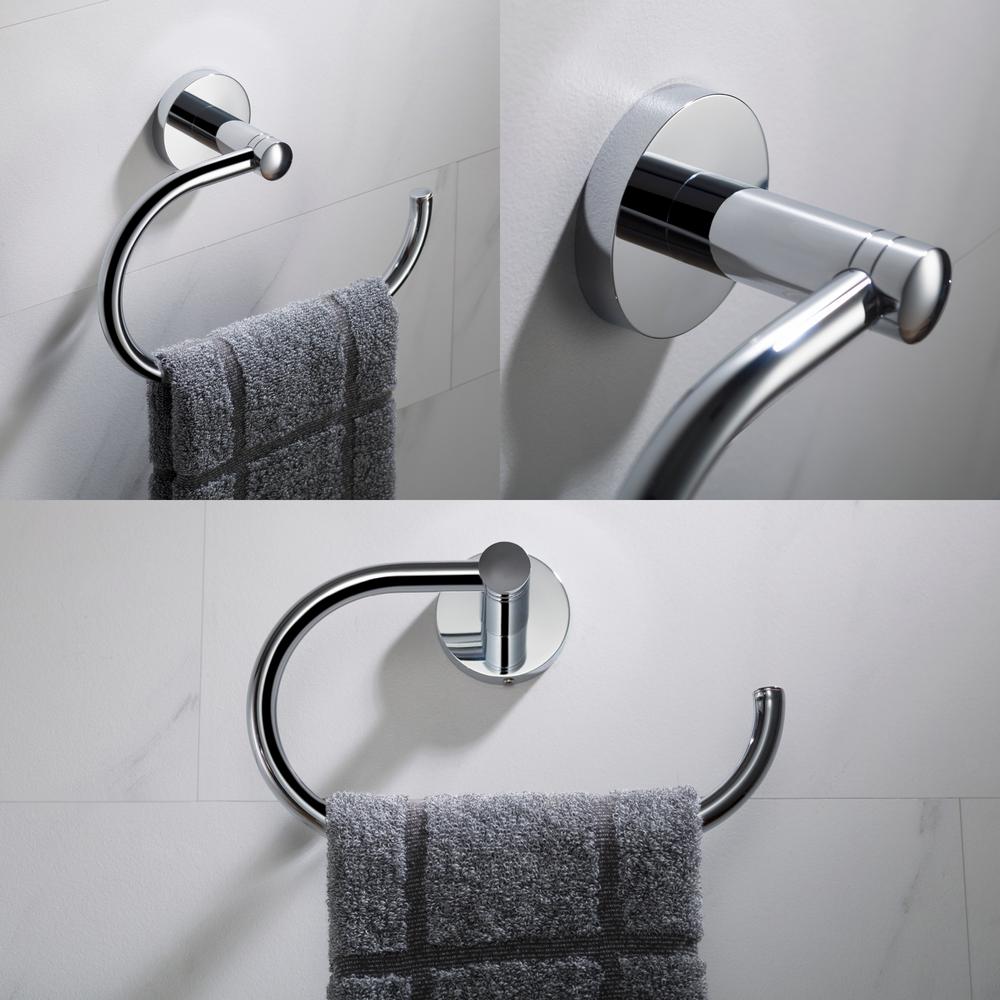 KRAUS Elie Chrome Bathroom Towel Ring, Solid Brass Hand Towel Holder