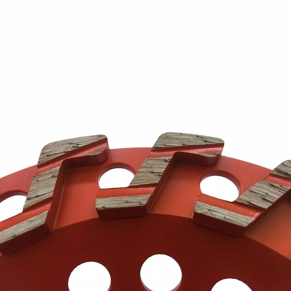 EDiamondTools 5 in. Aggressive S Segment Diamond Grinding Wheel for Concrete and Coating Removal, 5/8"-11 Threaded Arbor