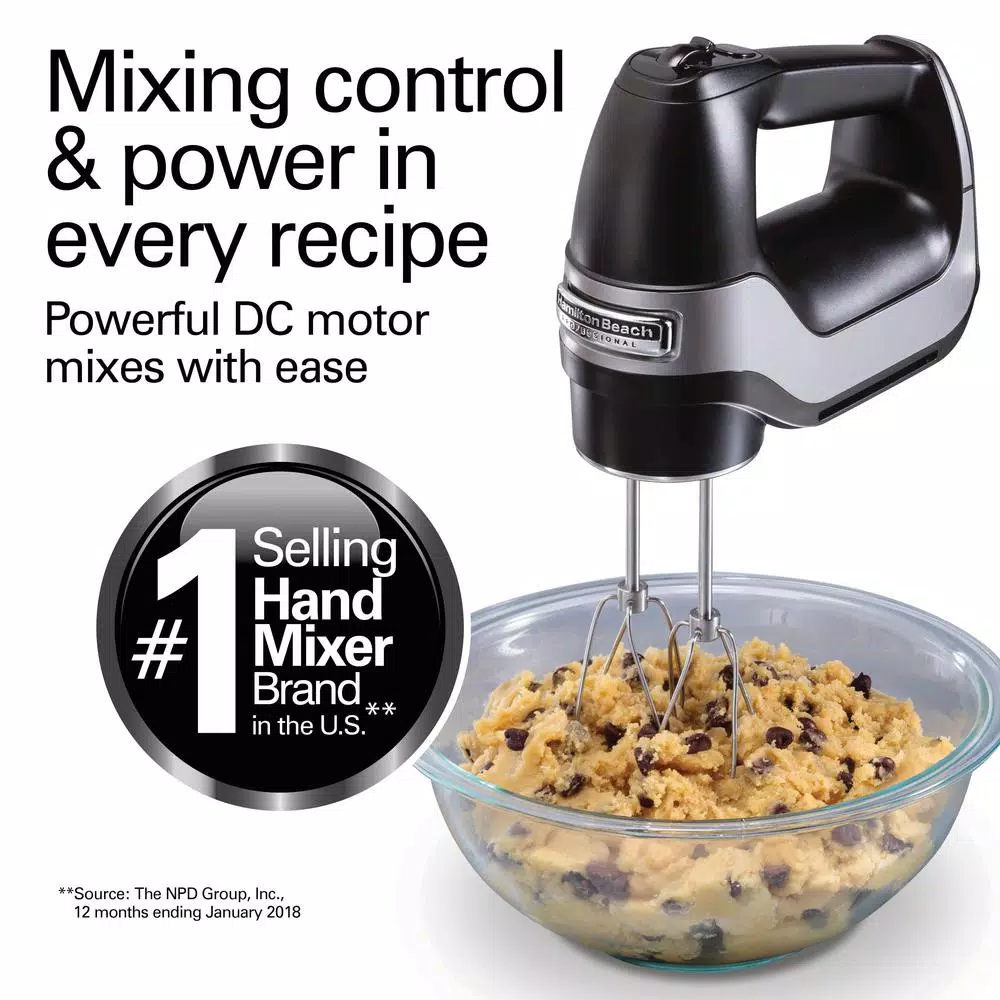 Hamilton Beach Professional 5-Speed Hand Mixer, Black