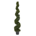Pure Garden 60 in. Faux Boxwood Spiral Topiary Artificial Plant thumbnail 1