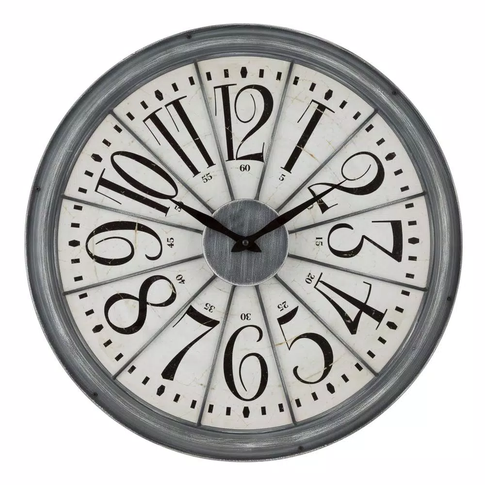 La Crosse Technology 20-Inch Alice Quartz Analog Wall Clock with Metal Antique Gray Frame