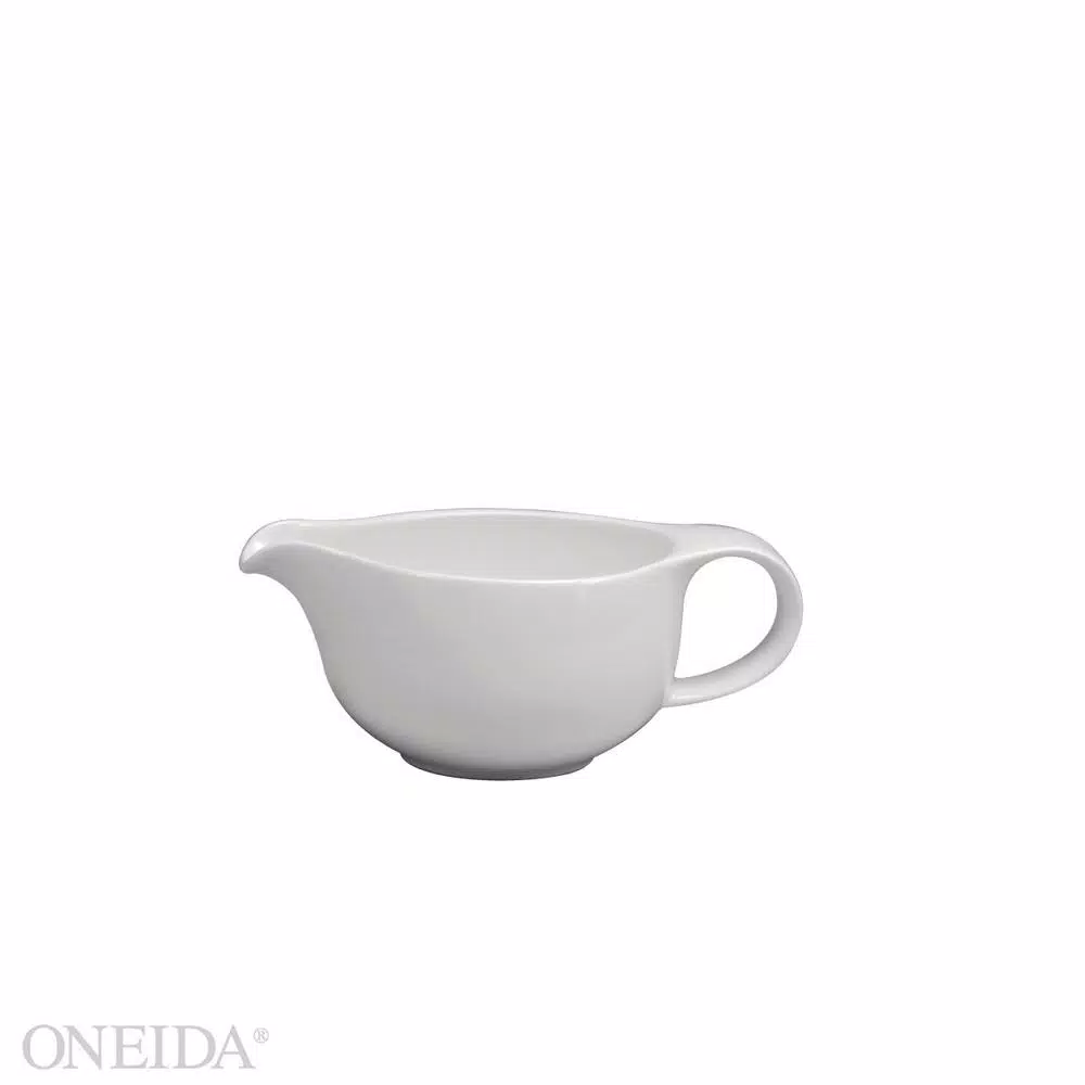 Oneida Cromwell 6.75 oz. White Porcelain Gravy Boats, Set of 36