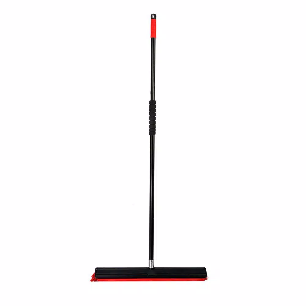 Alpine Industries 24 in. 2-in-1 Squeegee Push Broom, Red (3-Pack)