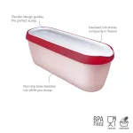 Tovolo Glide-A-Scoop 1.5 Qt. Ice Cream Tub, Insulated Airtight Freezer Container with Non-Slip Base, Cayenne thumbnail 2