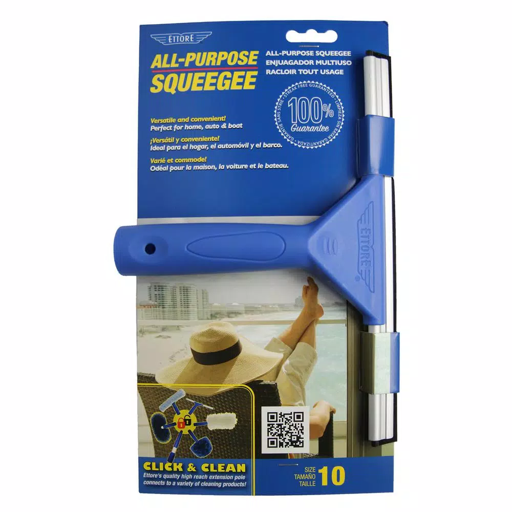 Ettore 10 in. All-Purpose Squeegee with Streak-Free Rubber Blade