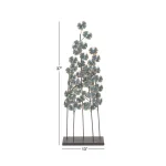 LITTON LANE Iron Metal Turquoise Ginkgo Leaves Sculpture with Gold Outline and Rectangular Base thumbnail 6
