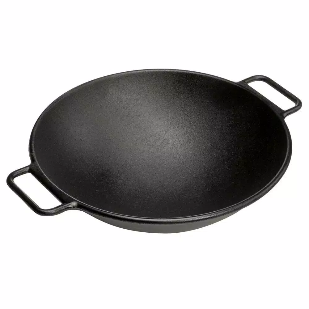 Lodge 14 in. Cast Iron Wok with Dual Loop Handles