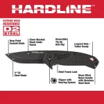 Milwaukee Hardline 3 in. D2 Steel Smooth Blade Folding Pocket Knife thumbnail 2