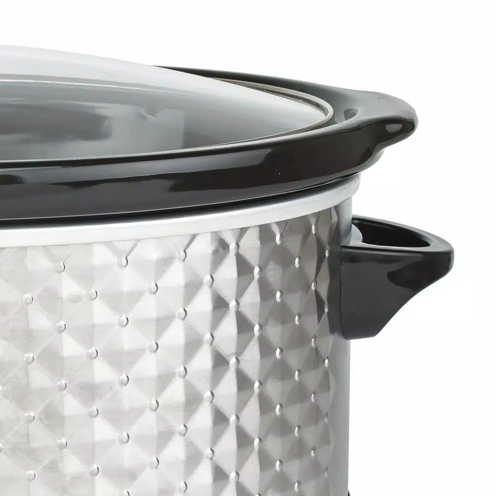Brentwood Appliances 7 Qt. Stainless Steel Slow Cooker with Tempered Glass Lid