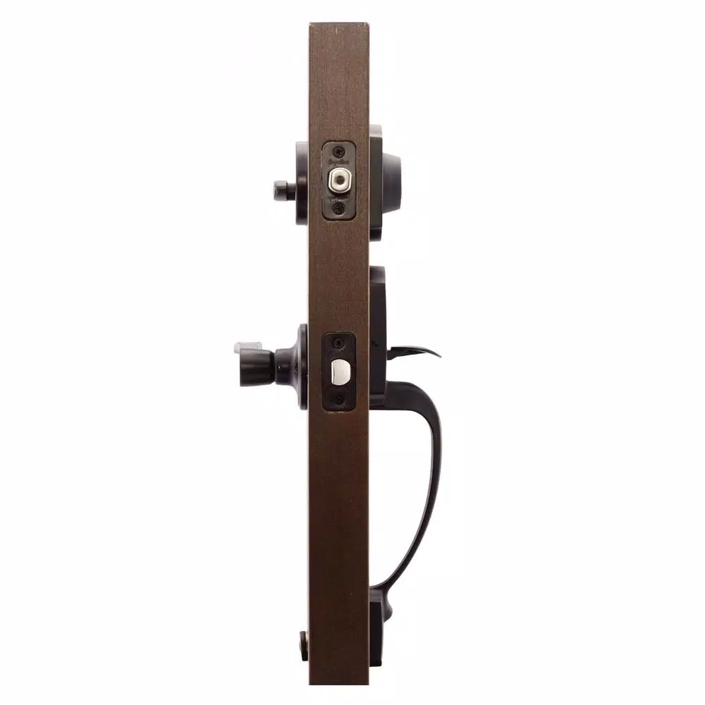 Copper Creek Tuscan Bronze Contemporary Front Door Handleset with Right-Hand Scandinavian Lever Trim