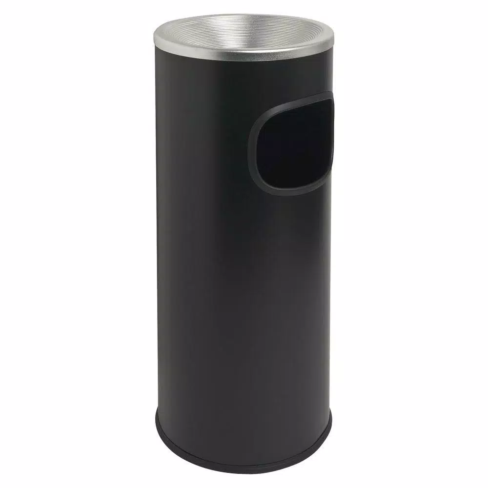 Genuine Joe 3 Gal. Fire-Safe Stainless Steel and Aluminum Smoking Receptacle Ashtray - Black