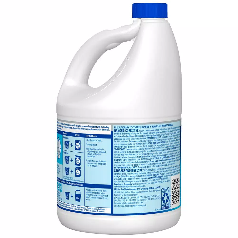 Clorox Disinfecting Bleach Regular Concentrated Liquid, 121 oz (Pack of 3)