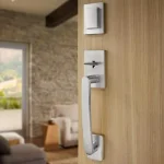 Baldwin Prestige Spyglass Single Cylinder Satin Nickel Handleset with Square Lever and SmartKey Security thumbnail 10
