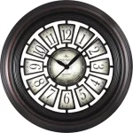 FirsTime Majestic 29 in. Round Hollow Wall Clock, Aged Espresso Brown thumbnail 2