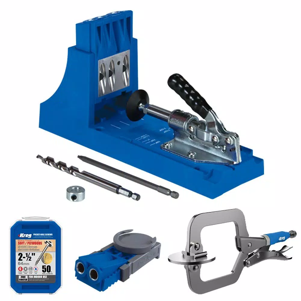 Kreg Jig K4 Pocket-Hole System with R3 Drill Guide, Face Clamp, and 50-Pack Screws