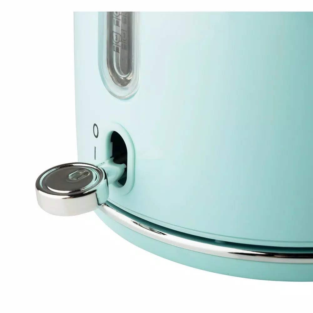 Haden Heritage 1.7L Electric Kettle, Retro Stainless Steel, Light Blue Turquoise