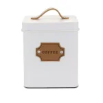 MegaChef 5-Piece Metal Kitchen Canister Set with Matte White Finish thumbnail 6
