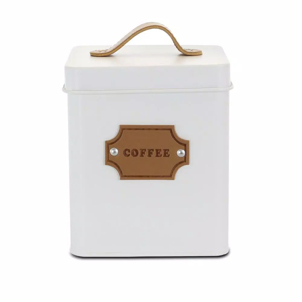 MegaChef 5-Piece Metal Kitchen Canister Set with Matte White Finish