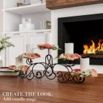 Lavish Home 5-Light Matte Black Iron Candelabra with Classic Scroll Design thumbnail 6
