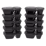 Classic Cuisine 10-Piece Portion Control Meal Prep Container Set, 2-Compartment Plastic Food Storage thumbnail 3
