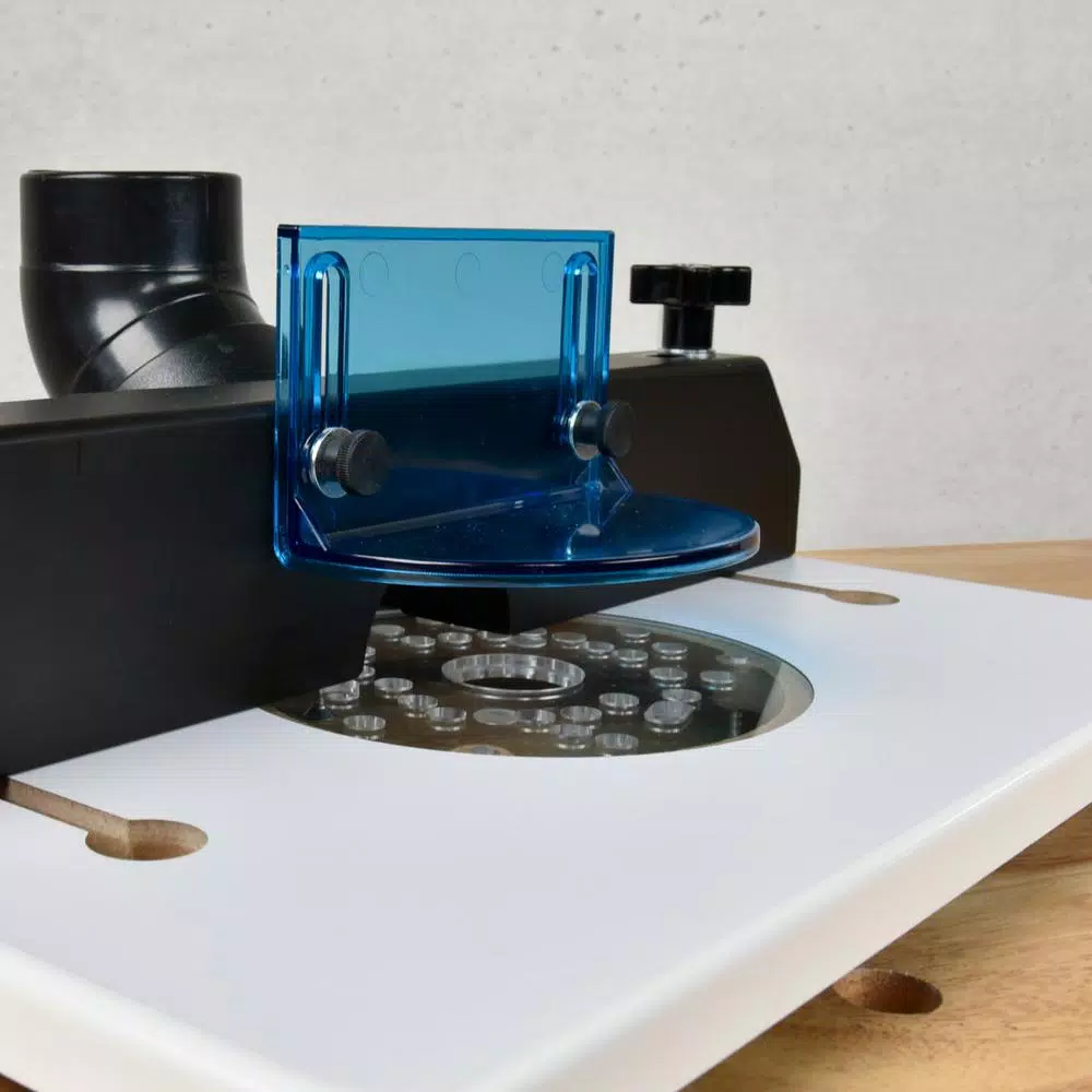 POWERTEC Mini Trim Router Table Set with Acrylic Base and Removable Fence