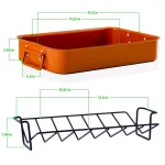Ovente 5.5 Qt. Non-Stick Roasting Pan with Carving Set and V-Shaped Rack, Copper thumbnail 2