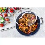 GRANITESTONE Classic Blue 14 in. Aluminum Mineral and Diamond Infused Nonstick Skillet with Glass Lid thumbnail 3