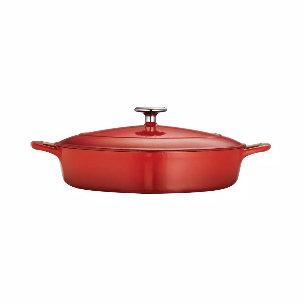Tramontina 4 Qt. Enameled Cast Iron Braising Pan with Lid