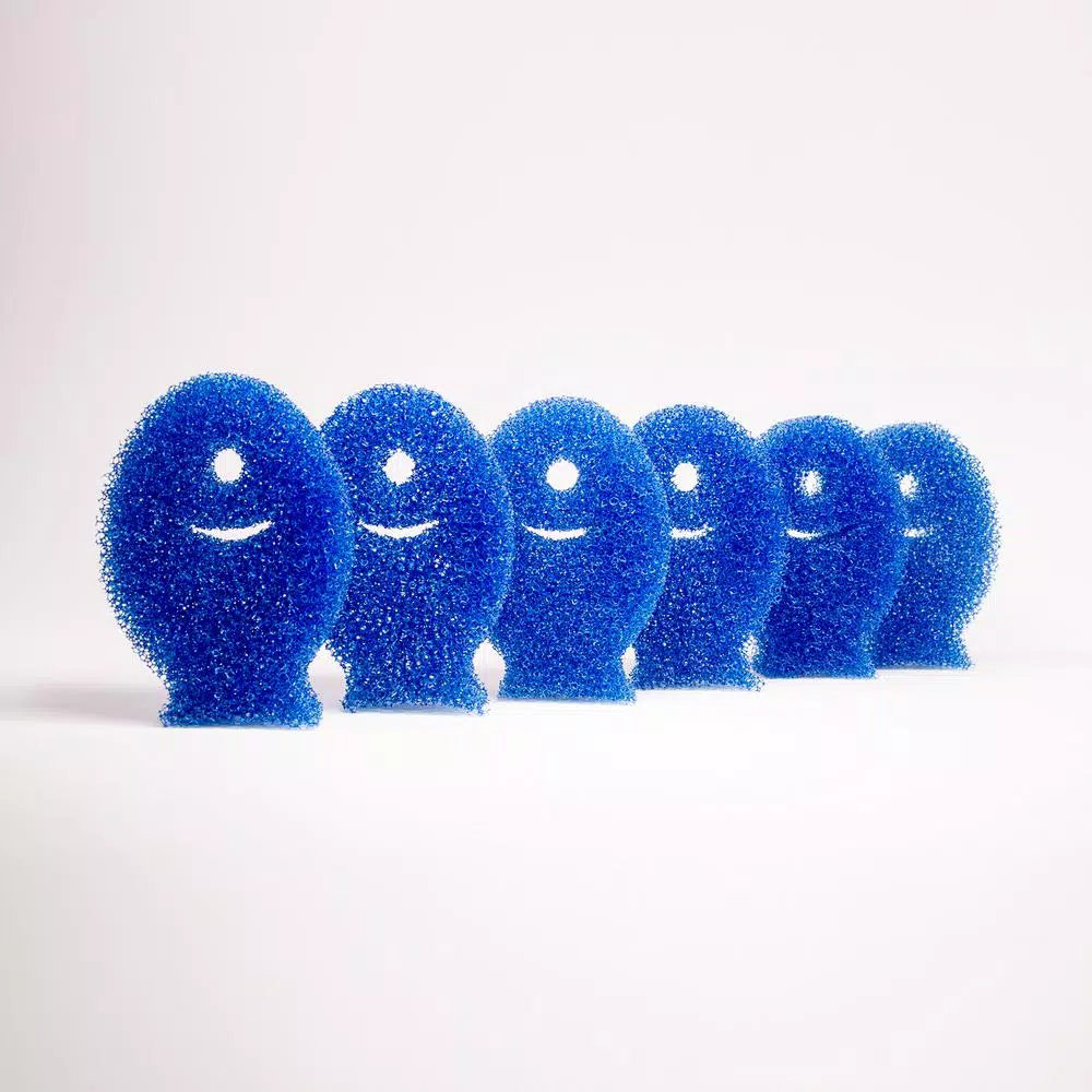DishFish Scrubber 6-Pack - Non-Scratch Flexible Foam Dish Sponges
