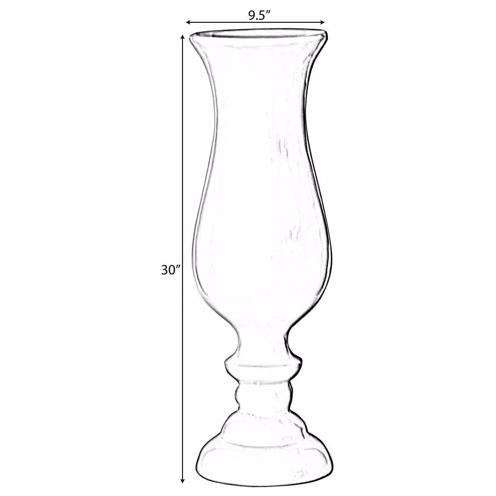 Uniquewise 30 in. White Modern Fiberglass Goblet Shape Floor Vase