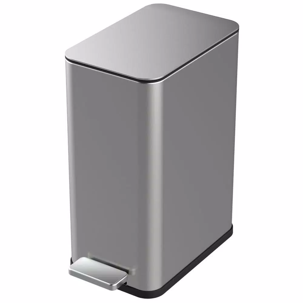 StyleWell 2.6 Gal. Stainless Steel Slim Step On Trash Can with Removable Liner