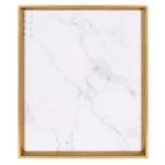 Kate and Laurel Calter Gold Marble Magnetic Memo Board - Carrara Marble Patterned Wall Organizer with Gold Frame thumbnail 2