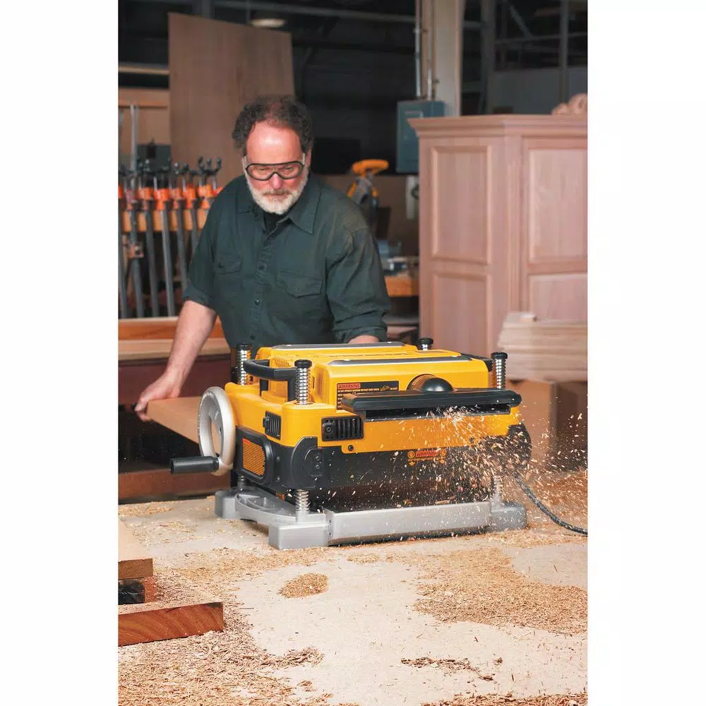 DEWALT 13 in. Heavy-Duty 2-Speed Thickness Planer with Stand and Tables