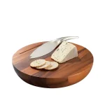 Nambe Harmony Acacia Wood Round Cheese Board with Knife Set thumbnail 3