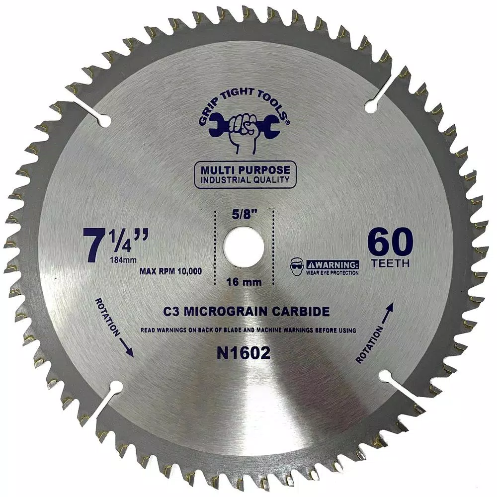 GRIP TIGHT TOOLS Grip Tight Professional 7-1/4 in. 60-Tooth Tungsten Carbide Tipped Circular Saw Blade (25-Pack)