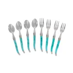 French Home Laguiole Turquoise Dessert Spoon and Fork Set, 8-Piece thumbnail 2