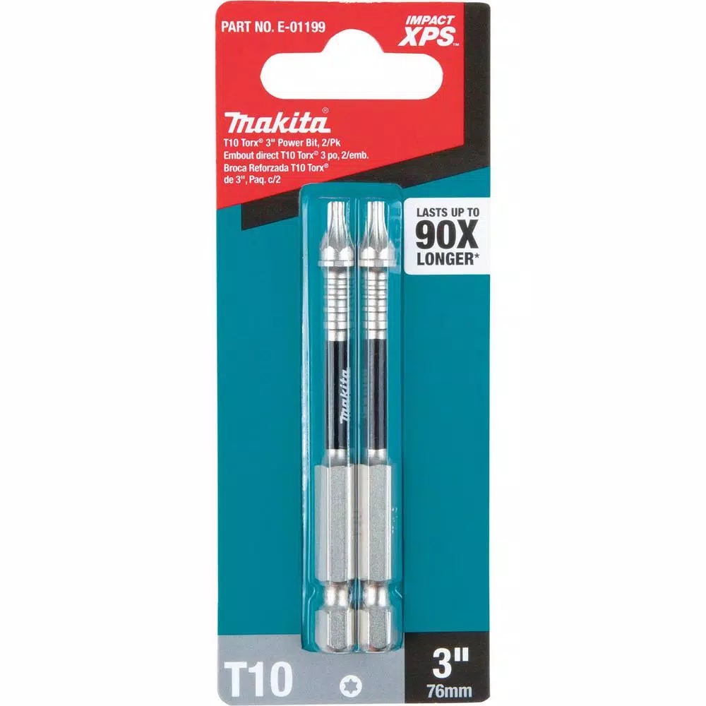 Makita ImpactXPS T10 Torx 3 in. Power Bits, 2-Pack