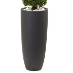 Nearly Natural 50 in. Artificial Boxwood Cone Topiary with Gray Cylindrical Planter, UV Resistant Indoor/Outdoor thumbnail 3