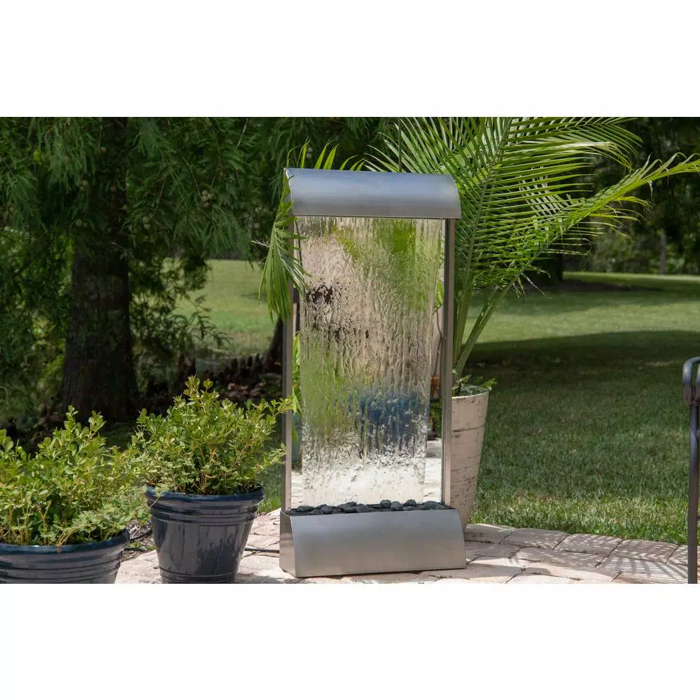 Kenroy Home Breckenridge 42 in. Stainless Steel Floor or Wall Mount Water Fountain