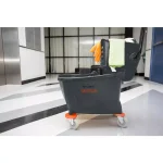 Alpine Industries 36 Qt. Mop Bucket with Side Press Wringer, Gray thumbnail 4