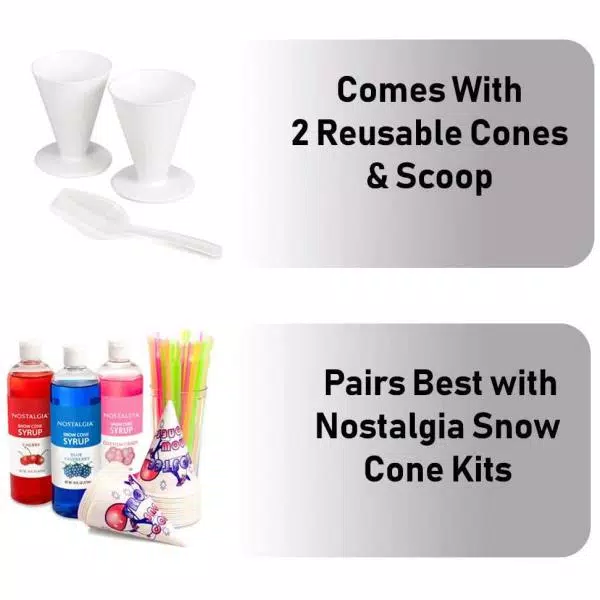 Nostalgia Retro Red Countertop Snow Cone Machine, 300 oz. Capacity Ice Crusher