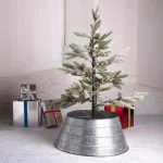 Glitzhome 22 in. Galvanized Metal Tree Collar - Rustic Christmas Tree Base Decor thumbnail 5