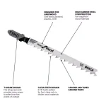 Bosch 4 in. High Carbon Steel T-Shank Jig Saw Blades for Wood, 6 Teeth (5-Pack) thumbnail 3